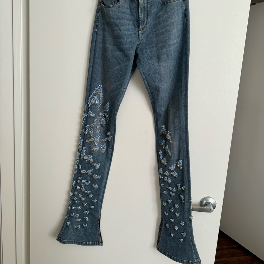 Roberto Cavalli Crystal Embroidered Jeans size 26